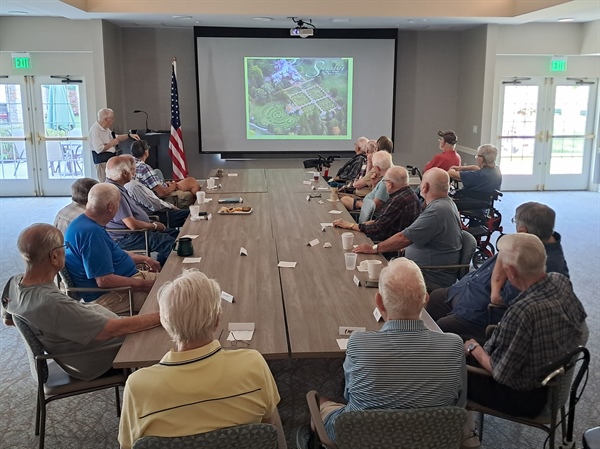 Ferris Hills and Clark Meadows Men's Group enjoys presentation by Tom Mees on Sonnenberg History